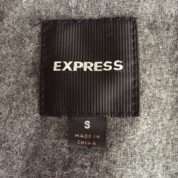 Express Gray Ruffled Bottom Wool Jacket - Picture 8 of 8